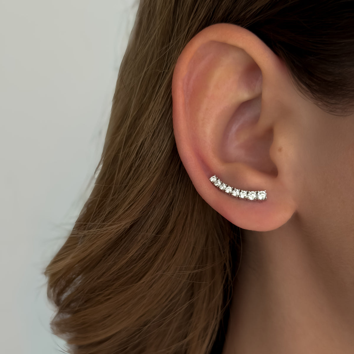 Crystal Arc Studs/Cuffs [Silver]