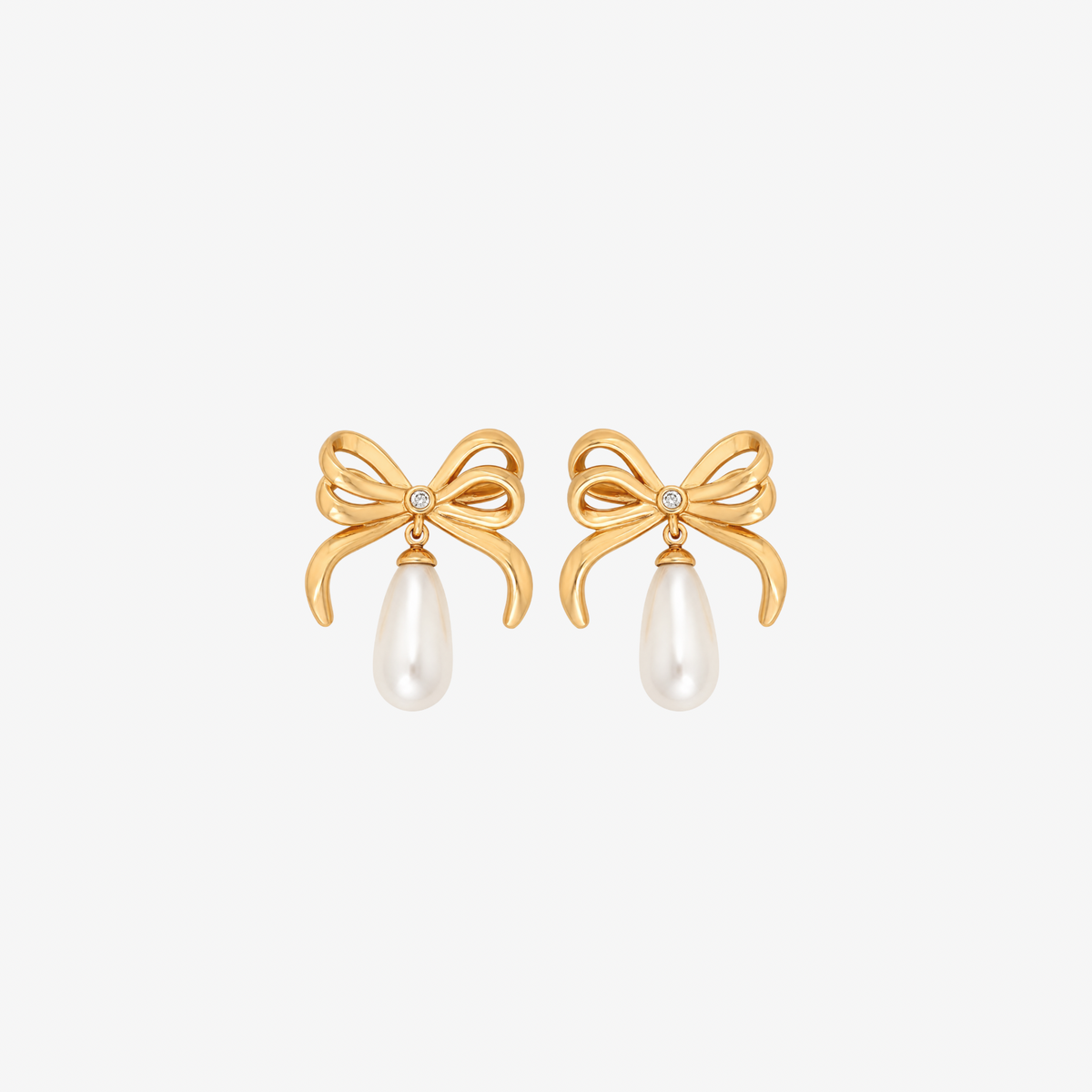 Pearly Bow Studs