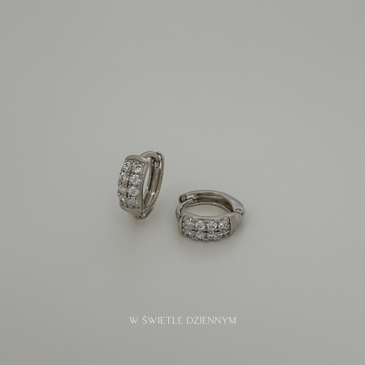Double Crystal Huggies [Silver]