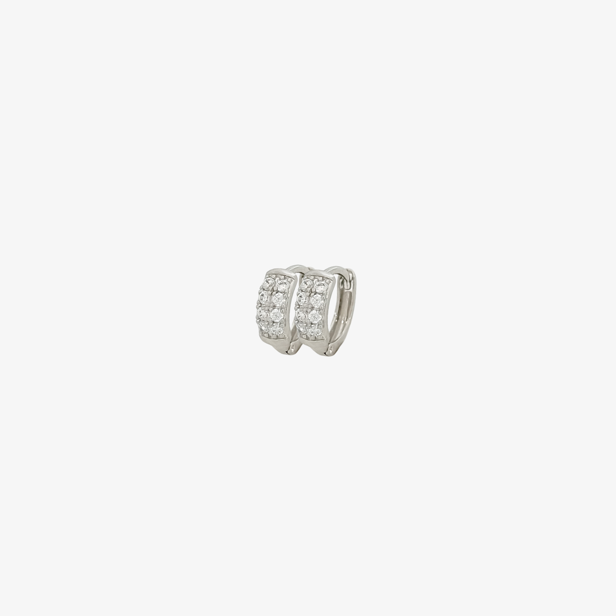 Double Crystal Huggies [Silver]