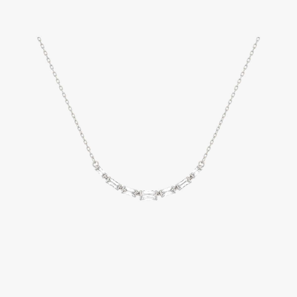 Crystal Line Necklace [Silver]